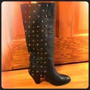 Jeffrey Campbell studded leather knee-high boots